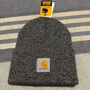 NWT Carhartt Black and Gray Knit Cuffed Beanie